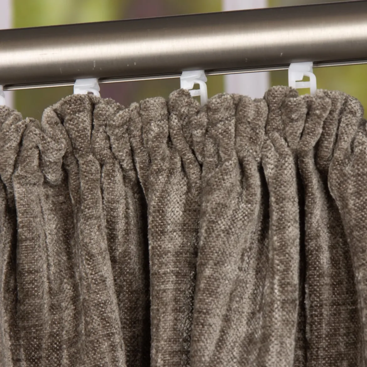 Thermo Chenille Fertigvorhang Kälteschutz Schallschutz Verdunkelung grau 145x245cm