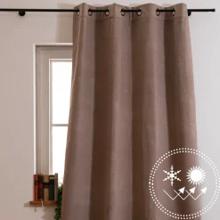 Thermovorhang Morey mit Ösen uni natur 140x260cm