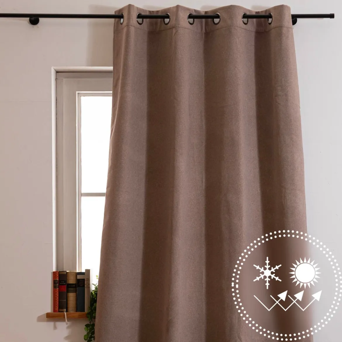Thermovorhang Morey mit Ösen uni natur 140x260cm