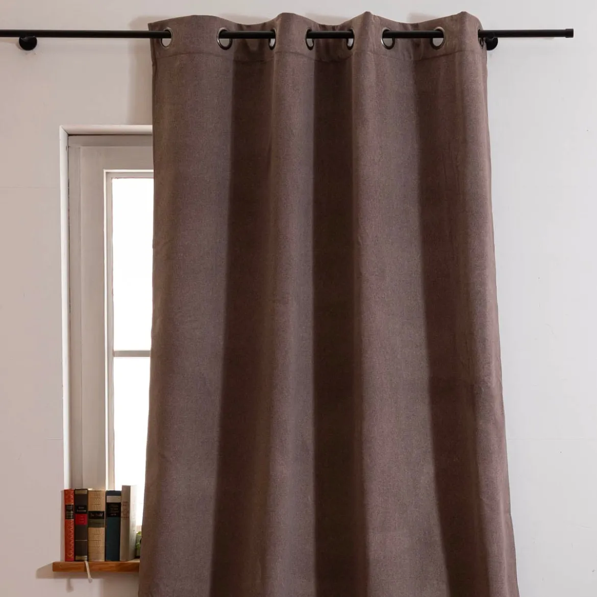Thermovorhang Morey mit Ösen uni taupe 140x260cm