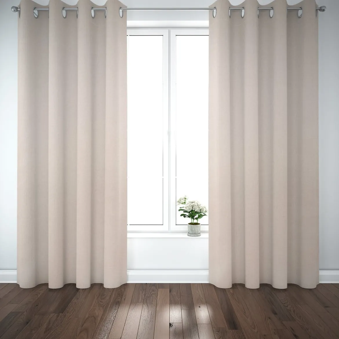 Thermovorhang Verdunkelung Kälteschutz Doppelgewebe beige natur 245cm oder Wunschlänge von SCHÖNER LEBEN.