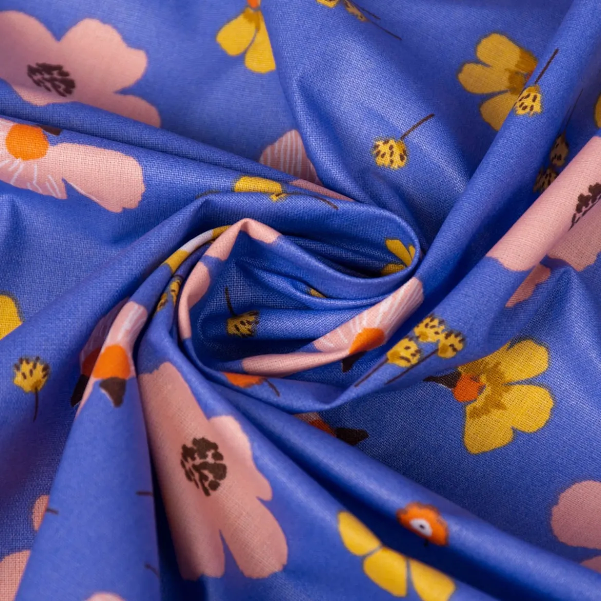 Tischdecke abwaschbar Enduit Jela Blüten blau div. Größen von SCHÖNER LEBEN.