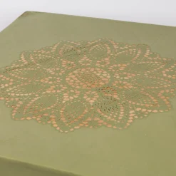 Tischdecke abwaschbar Häkelspitze Amira rund grün Ø 152cm
