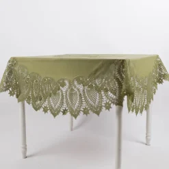 Tischdecke abwaschbar Häkelspitze Amira rund grün Ø 152cm