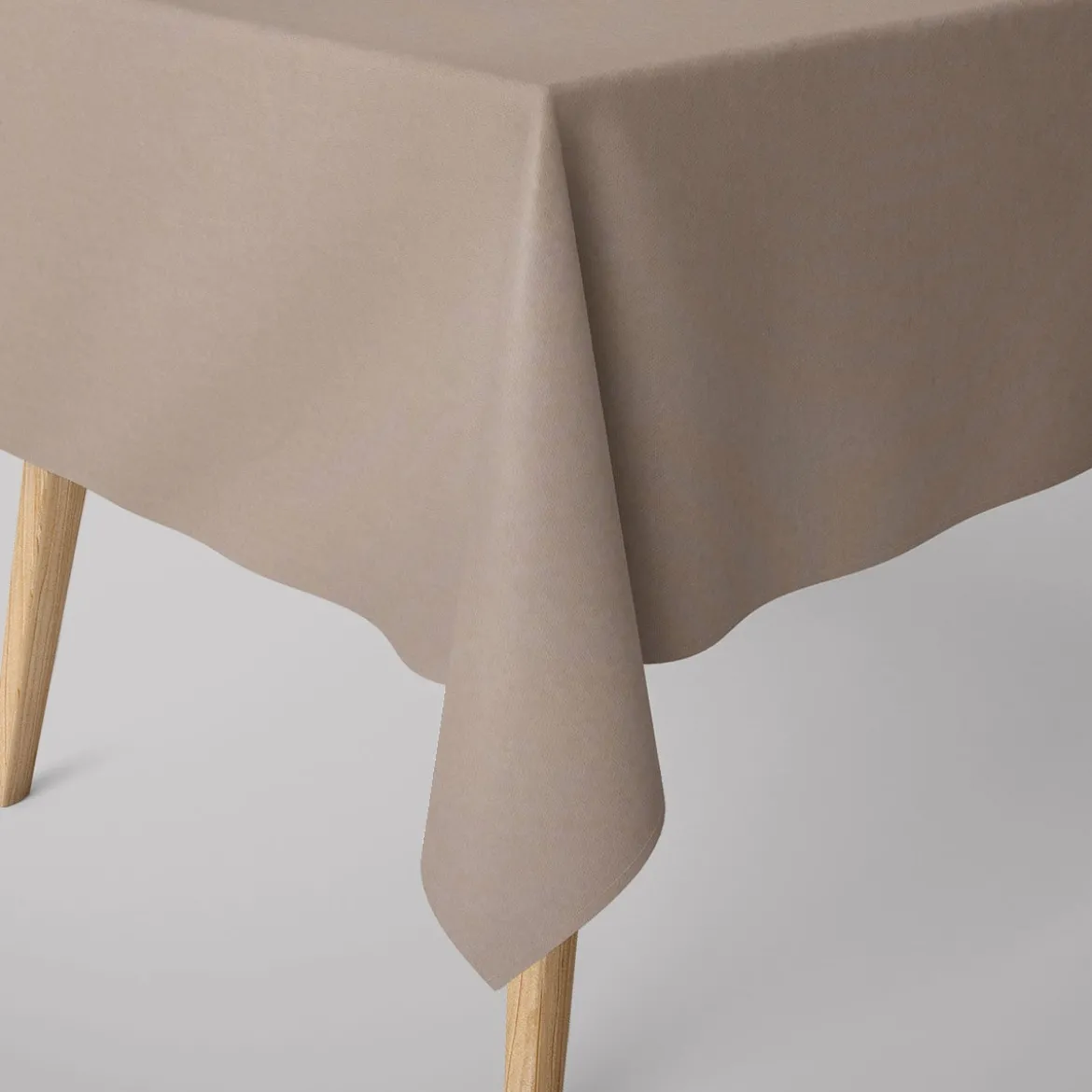 Tischdecke abwaschbar nachhaltig uni hellgrau div. Größen von SCHÖNER LEBEN.