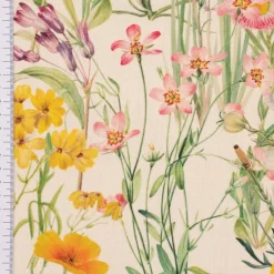 Tischdecke abwaschbar Wildflower Sunny Field Feldblumen ecru bunt div. Größen von SCHÖNER LEBEN.