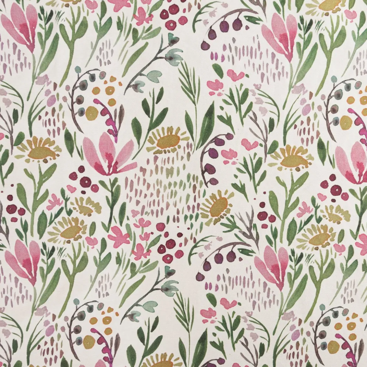 Tischdecke Aquarell Blumen weiß rosa grün in versch. Größen von SCHÖNER LEBEN.