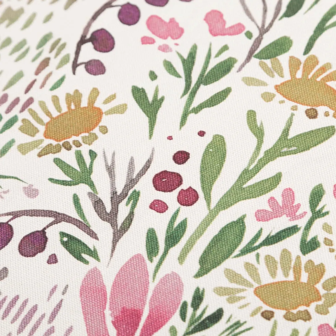 Tischdecke Aquarell Blumen weiß rosa grün in versch. Größen von SCHÖNER LEBEN.