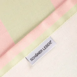 Tischdecke aus Baumwolle mit Streifen Pistazie Rosa von SCHÖNER LEBEN. – handgenäht & auf Maß