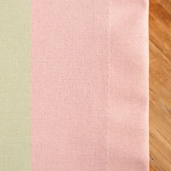 Tischdecke aus Baumwolle mit Streifen Pistazie Rosa von SCHÖNER LEBEN. – handgenäht & auf Maß