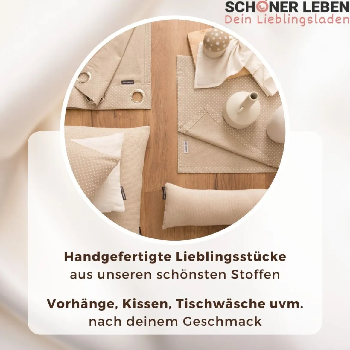 Tischdecke aus Baumwolle mit Aquarell Ornamenten in Weiß und Blau in versch. Größen von SCHÖNER LEBEN.