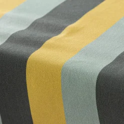 Tischdecke aus Baumwolle mit Streifen in Grün, Grau und Hellblau in versch. Größen von SCHÖNER LEBEN.