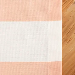 Tischdecke aus Baumwolle mit Streifen Peach Ecru von SCHÖNER LEBEN. – handgenäht & auf Maß