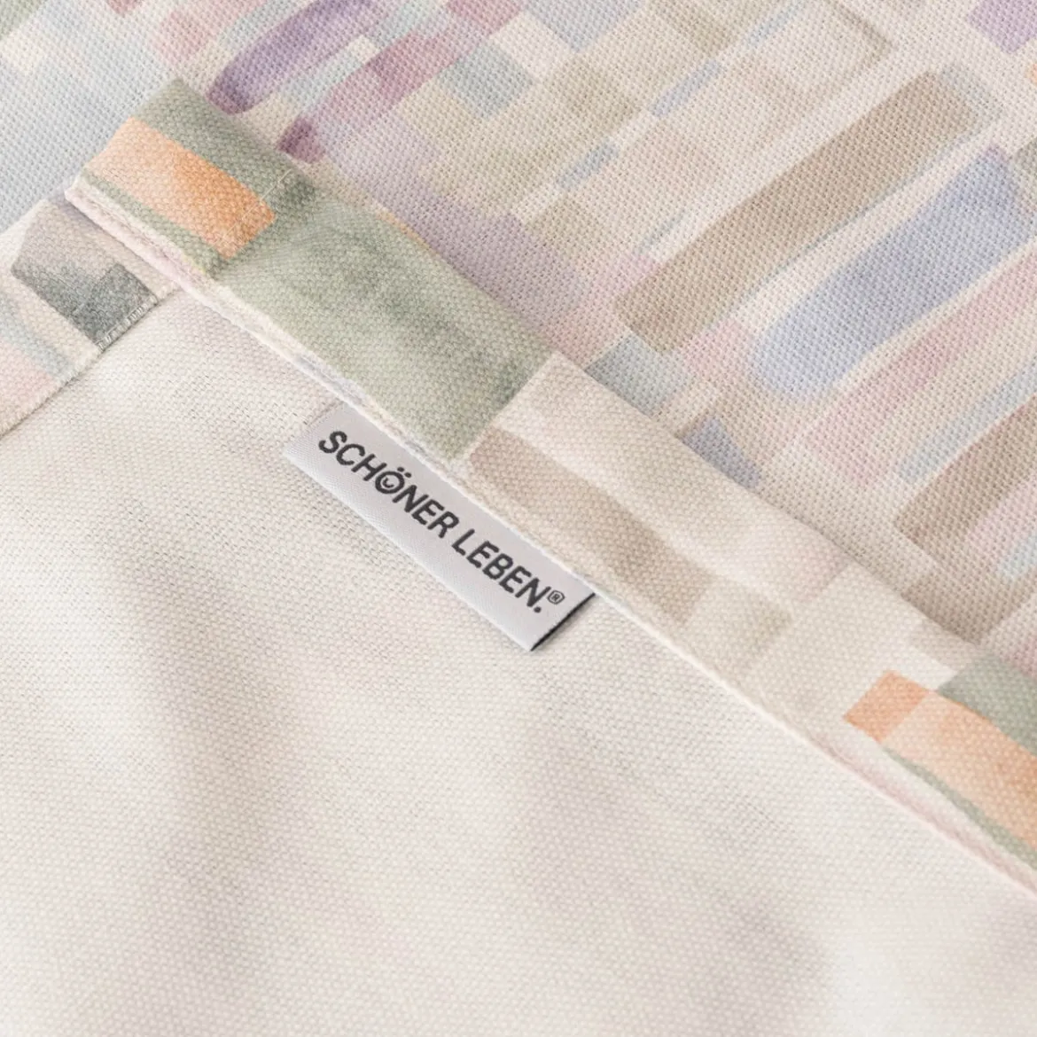 Tischdecke Baumwolle Denise Soft Aquarell Streifen pastell lila in versch. Größen von SCHÖNER LEBEN.