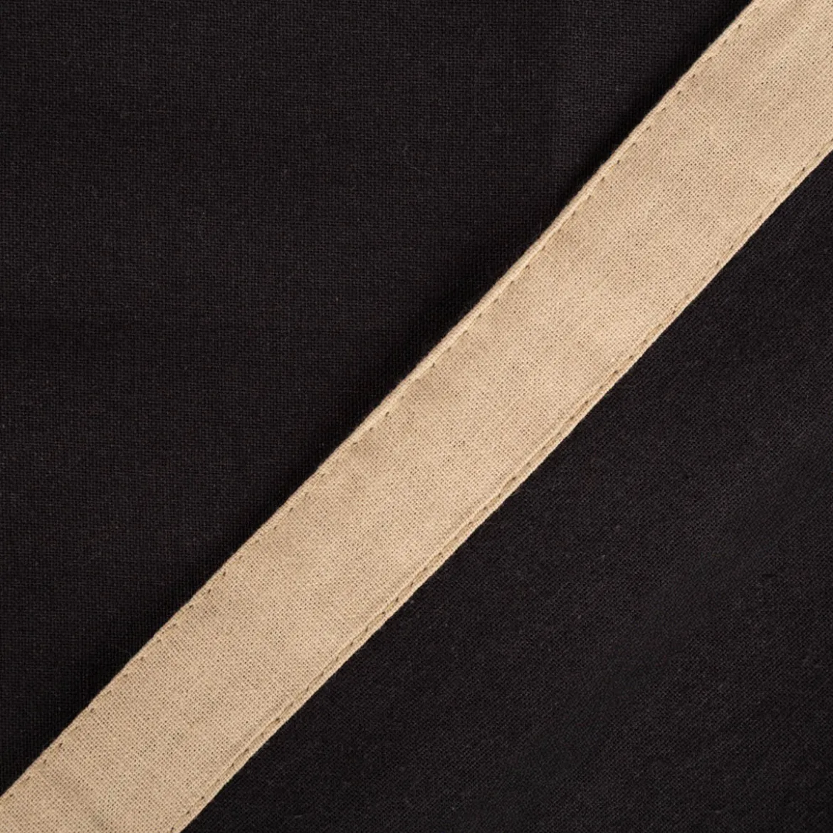 Tischdecke Duo aus Baumwolle wendbar mit abgesetztem Saum schwarz-natur 140x200cm