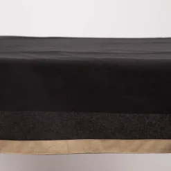 Tischdecke Duo aus Baumwolle wendbar mit abgesetztem Saum schwarz-natur 140x240cm