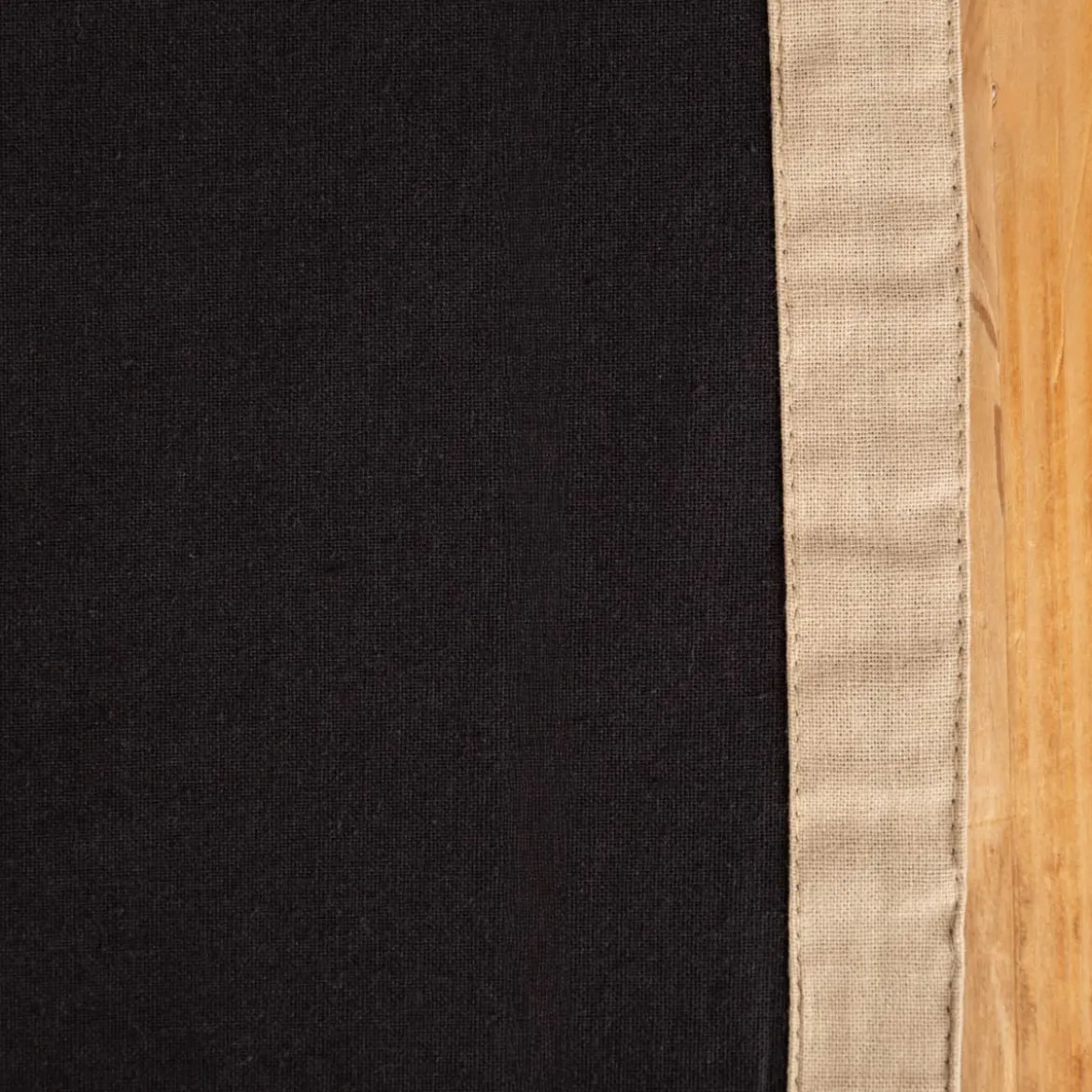 Tischdecke Duo aus Baumwolle wendbar mit abgesetztem Saum schwarz-natur 140x240cm