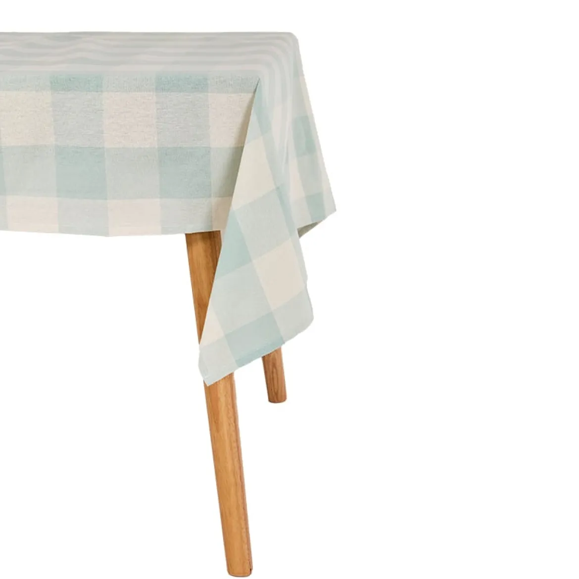 Tischdecke Gastro aus Baumwolle Karos mintgrün beige 140x240cm