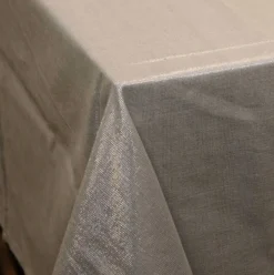 Tischdecke Glamour grau silberfarbig Lurex 150x300cm