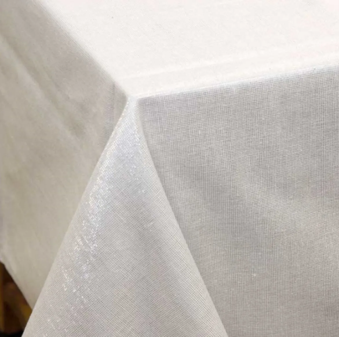 Tischdecke Glamour weiß silberfarbig Lurex 150x300cm