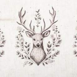 Tischdecke Hirsch Elias Landhaus natur pflegeleichte Mikrofaser 145x200cm