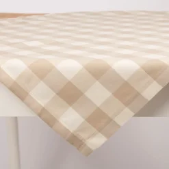 Tischdecke Karos beige weiß in versch. Größen von SCHÖNER LEBEN.