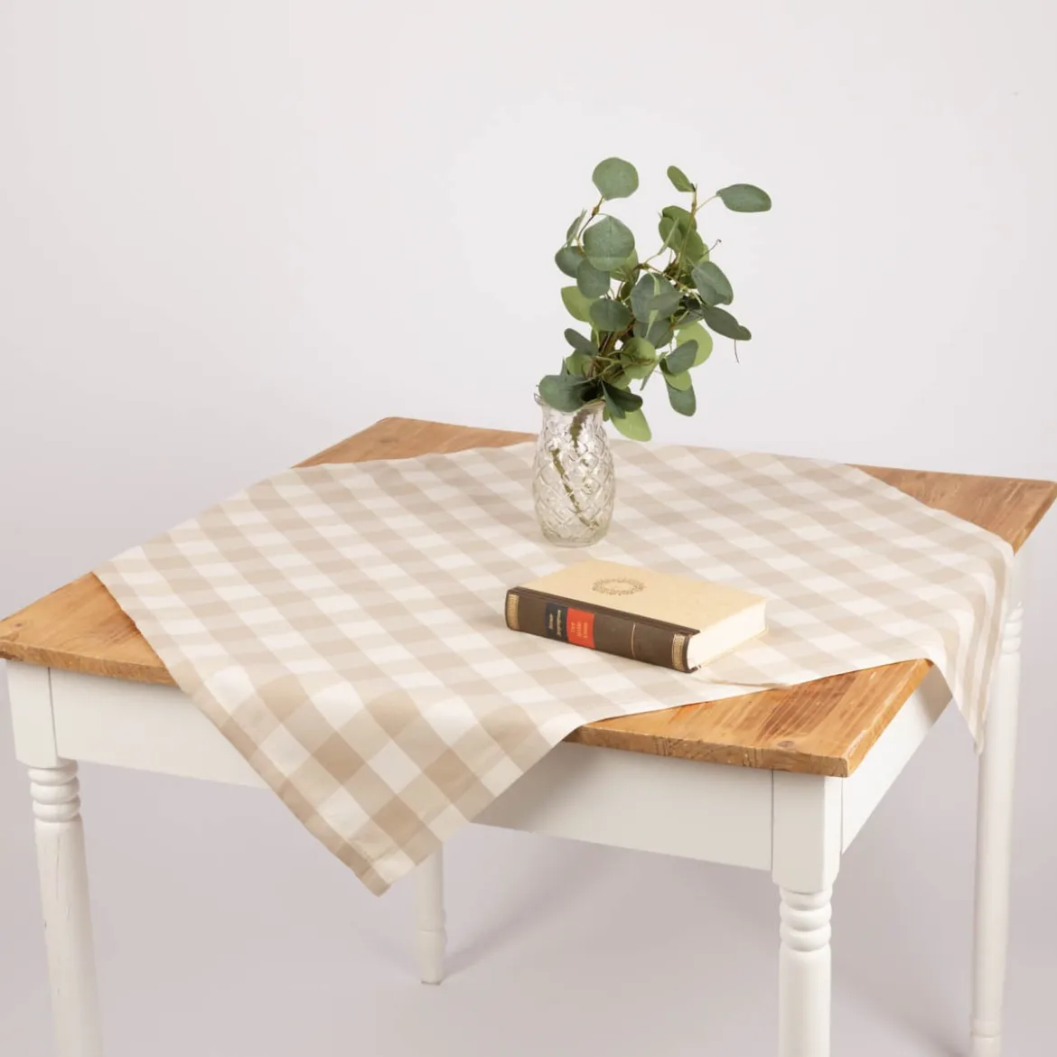 Tischdecke Karos beige weiß in versch. Größen von SCHÖNER LEBEN.