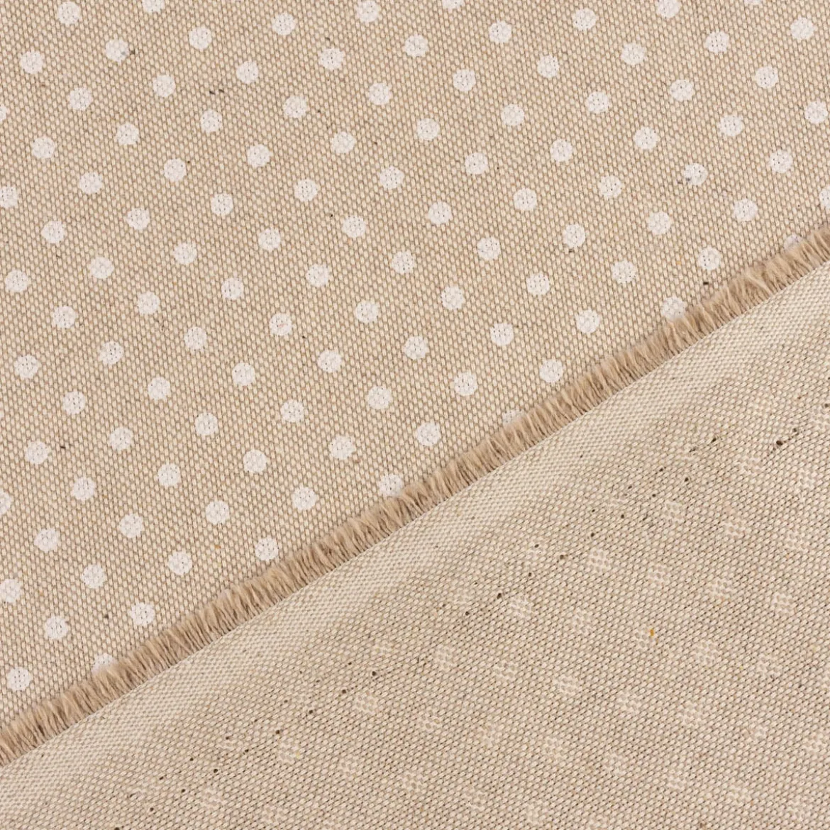 Tischdecke Leinenlook Basic Dot Pünktchen natur weiß verschiedene Größen von SCHÖNER LEBEN.