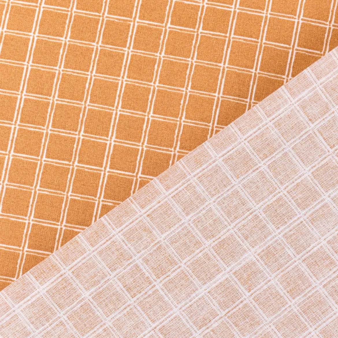 Tischdeckenstoff abwaschbar Baumwollstoff beschichtet Enduit Jules Karo ocker 1,45m Breite