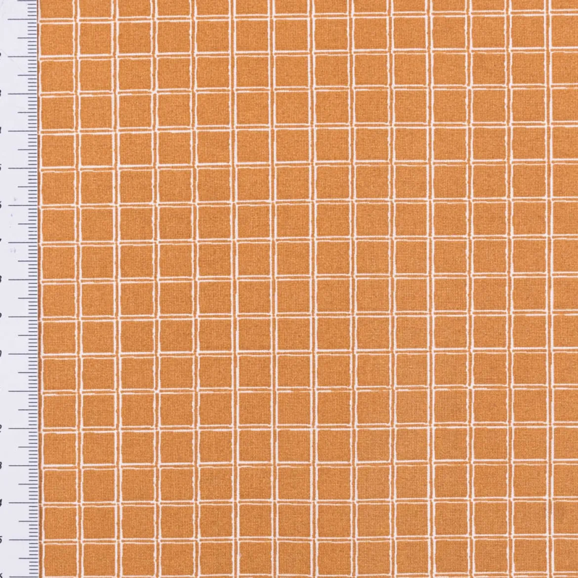Tischdeckenstoff abwaschbar Baumwollstoff beschichtet Enduit Jules Karo ocker 1,45m Breite