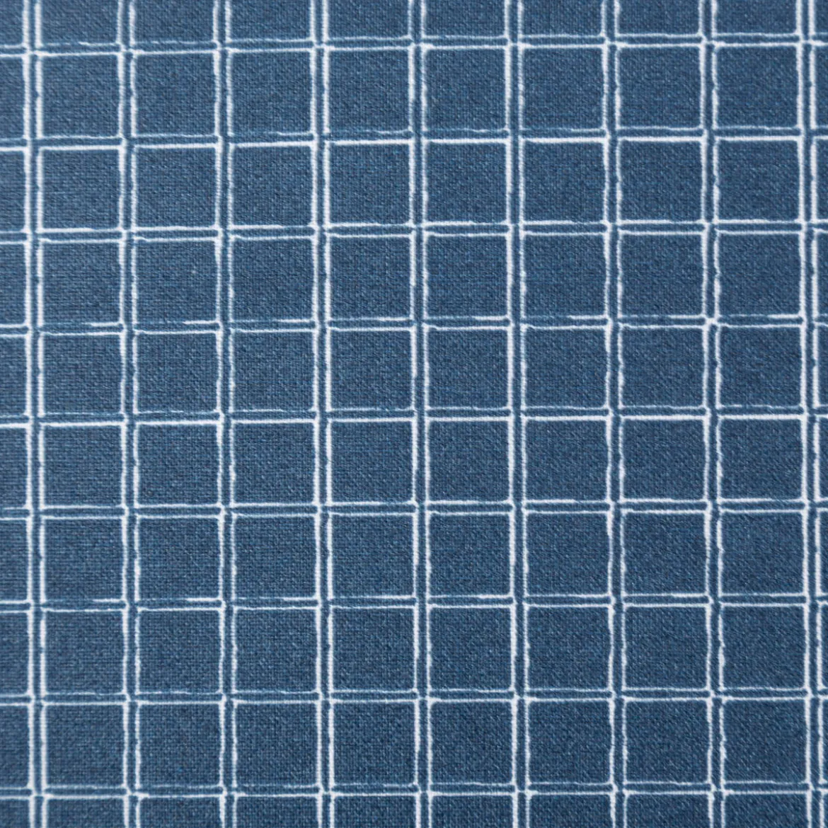 Tischdeckenstoff abwaschbar Baumwollstoff beschichtet Enduit Jules Karo blau weiß 1,45m Breite
