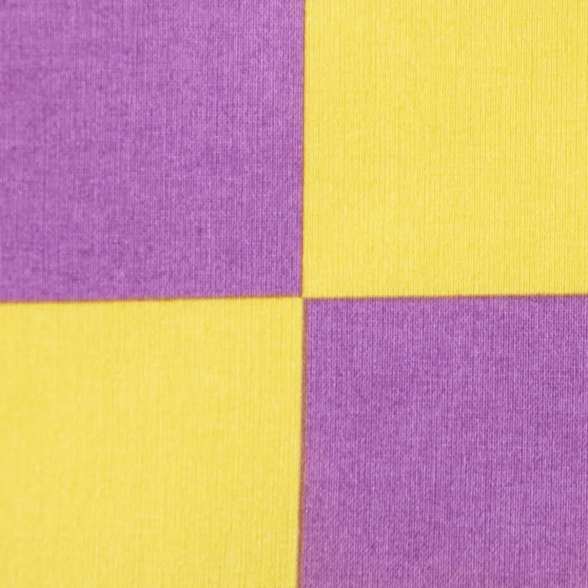 Tischdeckenstoff abwaschbar Baumwollstoff beschichtet Karo Kästchen gelb violett 1,45m Breite