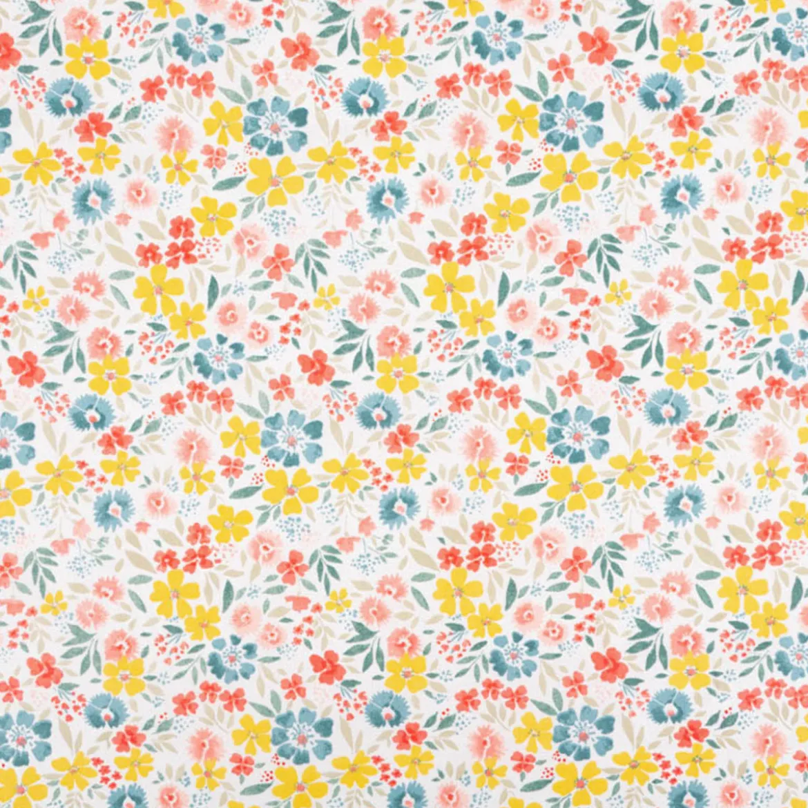 Tischdeckenstoff abwaschbar Acrylbeschichtung Bridget Blumen bunt 1,40m Breite