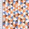 Tischdeckenstoff beschichtete Baumwolle TRIMIA Dreiecke weiß blau bunt 1,45m Breite