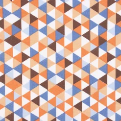 Tischdeckenstoff beschichtete Baumwolle TRIMIA Dreiecke weiß blau bunt 1,45m Breite