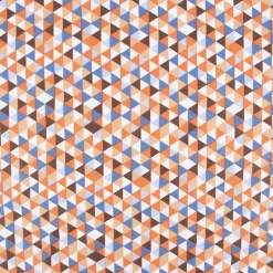 Tischdeckenstoff beschichtete Baumwolle TRIMIA Dreiecke weiß blau bunt 1,45m Breite
