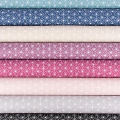 Tischdeckenstoff beschichtete Baumwolle CASUAL Stern Motiv grafisch beere weiß 1,5m Breite