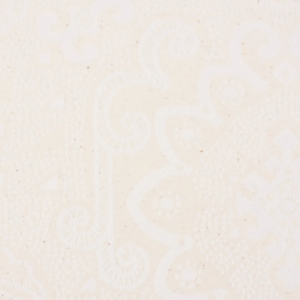 Tischdeckenstoff Damast Tischwäschestoff Dekostoff Ornamente natur 1,6m Breite