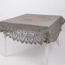 Tischdecke Outdoor Häkelspitze Amira rund dunkelgrau Ø 152cm
