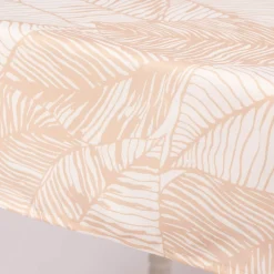 Tischdecke Roja Laub Blätter beige weiß 150x250cm