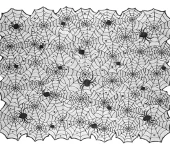 Tischdecke Spinnennetz für Halloween in Schwarz 135x180cm