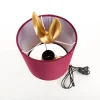 Tischlampe Kaninchen 20x42cm mit Samtschirm goldfarbig bordeauxrot von Clayre & Eef