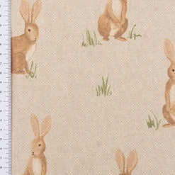 Tischläufer Aquarell Woodland Rabbit Hasen natur braun 40x160cm von SCHÖNER LEBEN.