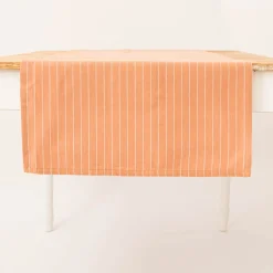 Tischläufer aus Baumwolle gestreift hellbraun weiß 50x140cm von Linen & More