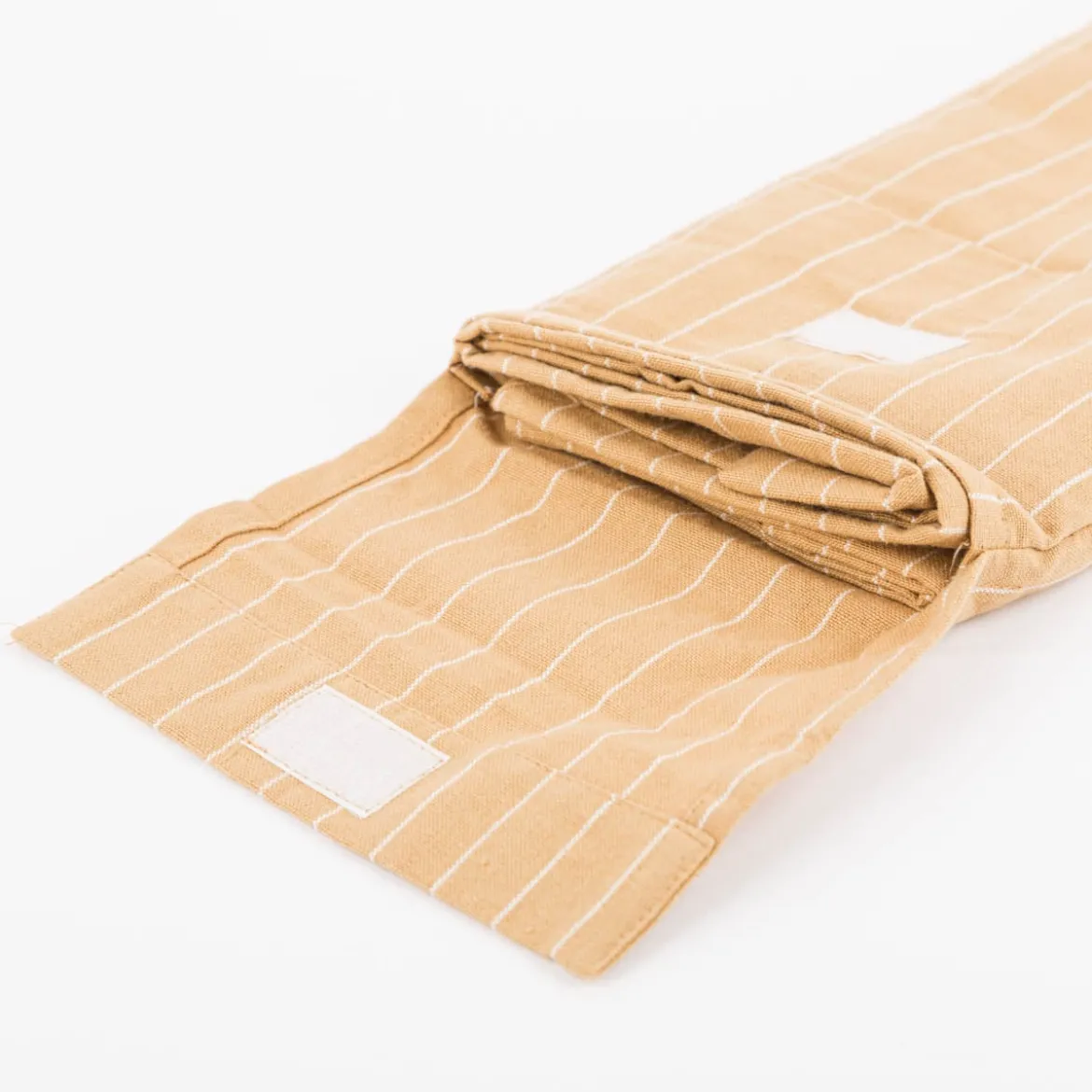 Tischläufer aus Baumwolle gestreift sandgelb weiß 50x140cm von Linen & More