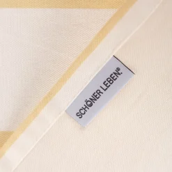 Tischläufer aus Baumwolle mit Streifen Vanille Ecru 40x160cm von SCHÖNER LEBEN.