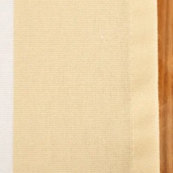 Tischläufer aus Baumwolle mit Streifen Vanille Ecru 40x160cm von SCHÖNER LEBEN.