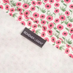 Tischläufer aus Baumwolle mit Mini Blumen weiß pink 40x160cm von SCHÖNER LEBEN.