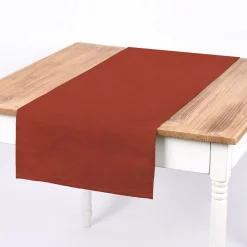 Tischläufer aus Canvas einfarbig terrakotta 40x160cm von SCHÖNER LEBEN.