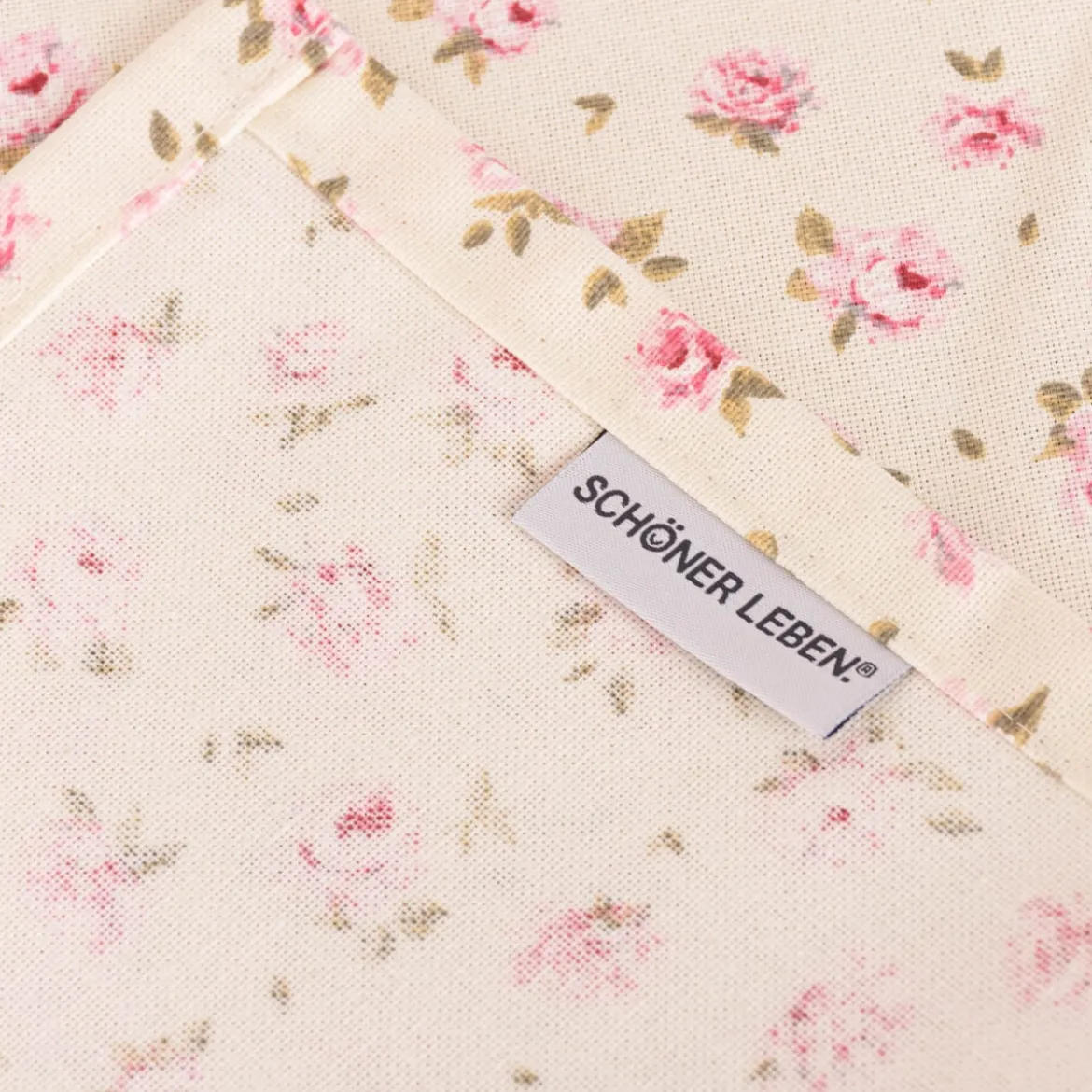 Tischläufer Classic Little Rose Rosenblüten ecru rosa 40x160cm von SCHÖNER LEBEN.